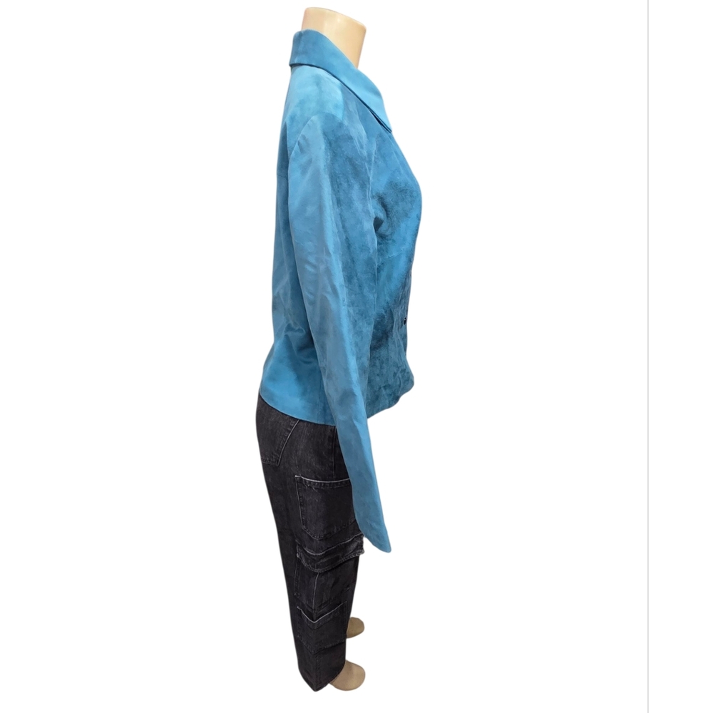 SienastudioTeal Suede Leather Women's Jacket Size 6 - Picture 4 of 11